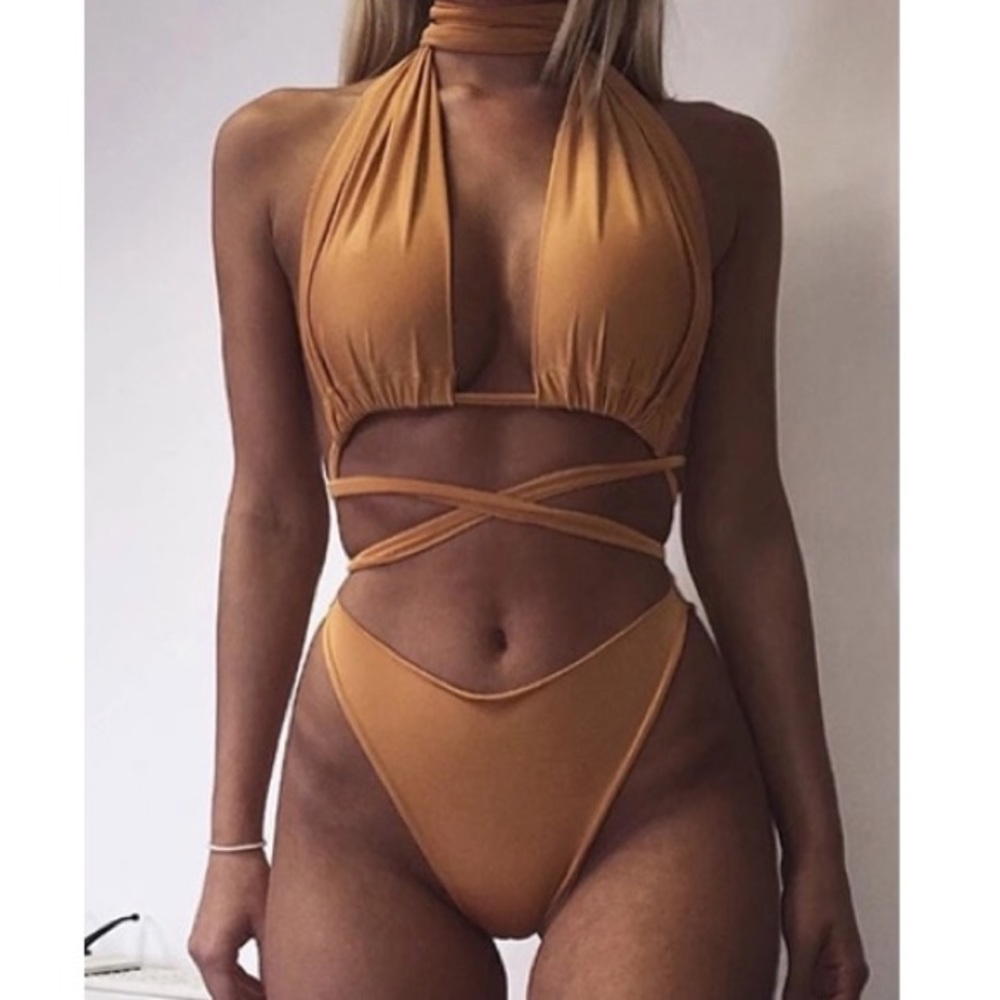 🍍Wraparound Two Piece Swimsuit - Waist Tie & Neck